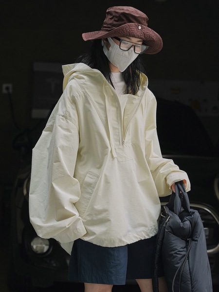 Autumn travel jacket with hood