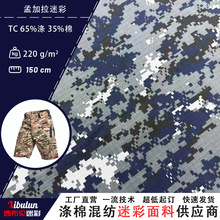TC65/35涤棉孟加拉迷彩布料 战术户外时尚服装防水面料厂家批发