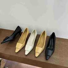 法式小猫跟浅口单鞋女鞋子2025春夏季新款尖头气质晚晚高跟鞋