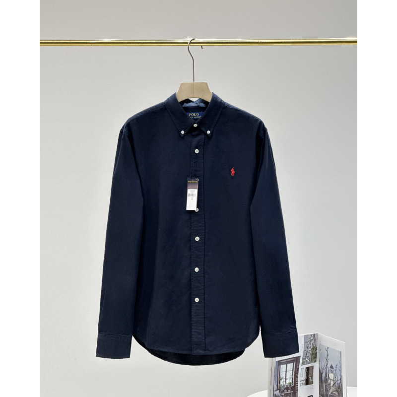 Ralph Lauren Embroidered Pony Casual Shirt Long-Sleeve Business Slim-Fit Shirt Unisex Sun Protection Linen Shirt