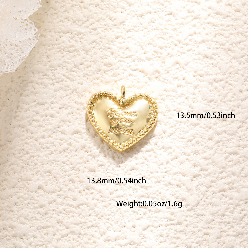 1 Pieza 20x21mm Cobre Perla Circón Forma De Corazón Colgante display picture 9