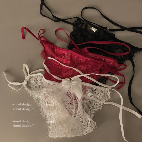 Waist carefully crafted * red lace strap panties, feminine, breathable, pure, soft, pure cotton crotch low-waisted briefs