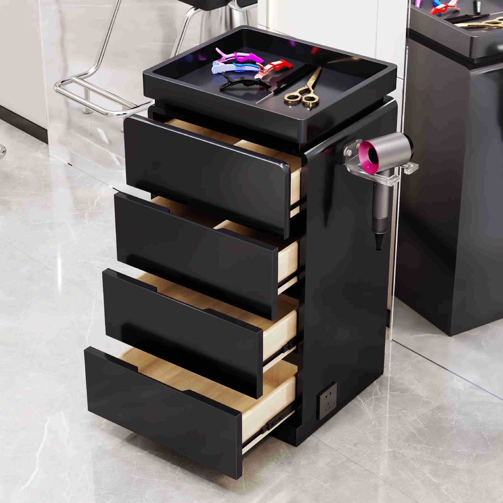 Barbería en línea herramientas carro salón especial barbería almacenamiento gabinete barbería corte de pelo barbería gabinete de herramientas