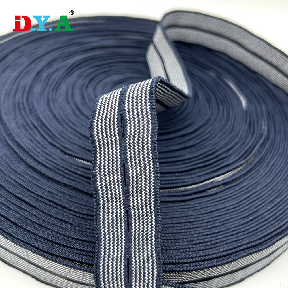 轮滑鞋高强度止滑弹力带20mm涤纶乳胶防滑松紧带扣眼橡筋服装辅料