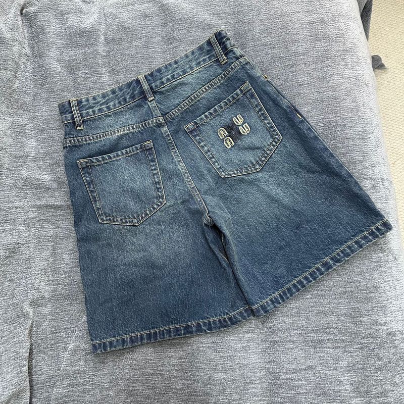 夏の新しいレター刺繍カジュアルデニムショートパンツ|undefined