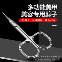 Stainless steel Russian style front dead skin scissors, manicure, barb removal, small tip scissors, beauty scissors, eyebrow scissors, eyelid stickers, beauty tools