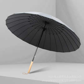 24骨铝合金工艺直杆雨伞木手把强防风防雨加固加大广告高端礼品伞
