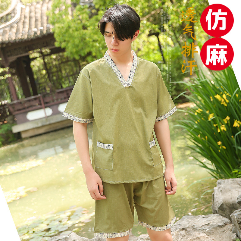 弾力米通汗蒸服浴衣男女足治療服美容服マッサージ服推油カップル|undefined