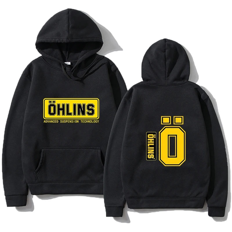 Otoño/Invierno Hombre Colgante Coche Motocicleta Deportes Racing Ohlins Sudadera con capucha de impacto Camiseta cálida de manga larga