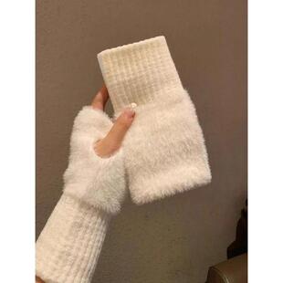 D 93057 Fleece fingerless gloves ë�q��ָ��ů���׿羳��
