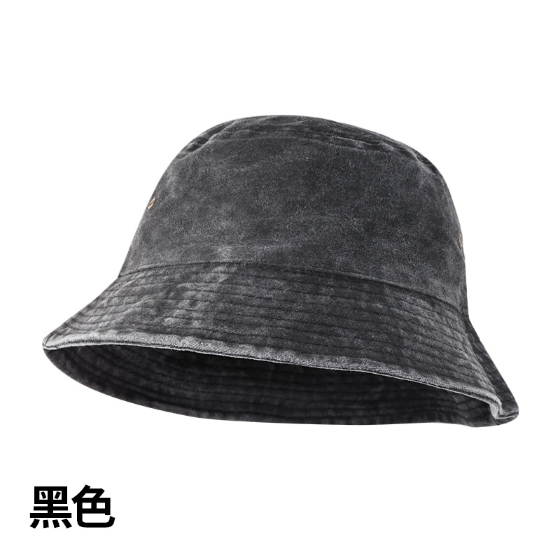 2024 Spring and Autumn Washed Vintage Fisherman Hat Simple Cycling Sunscreen Wide Brim Sun Hat Bucket Hat Women's Hat
