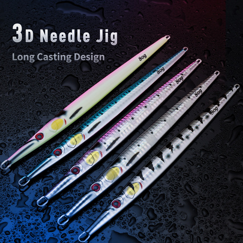 80g 100g 3D Printed High Hardness Fast Sinking Quick Retractable Iron Plate Lure for Sea Fishing Boat Fishing Lead Fish Tuna