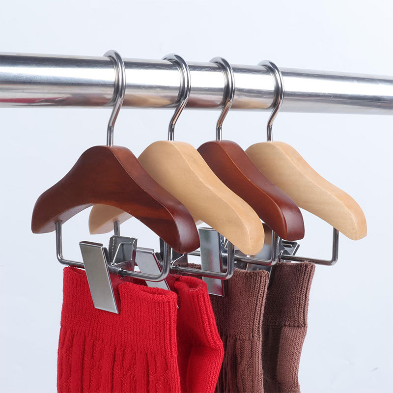 Mini Clothes Hanger Wooden Clip Kidsren's Small Clothes Display Rack Solid Wood Clip Anti-Slip Pet Clothes Hanger Customization