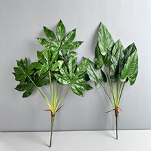 仿真龟背叶北欧植物龟背竹家居盆栽人造假叶摄影道具摆件绿植墙叶