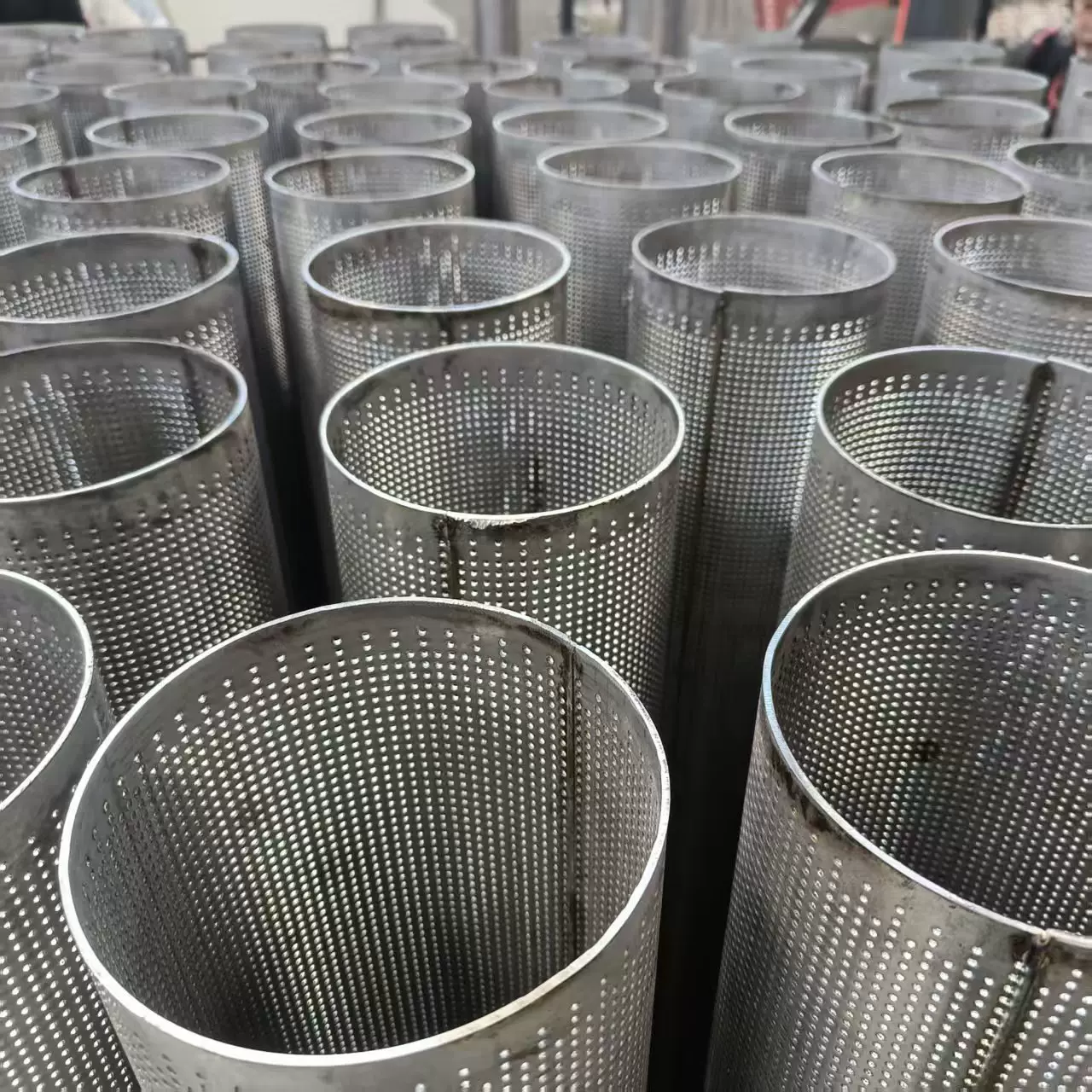 不锈钢冲孔滤筒批发编织过滤筒金属过滤管过滤桶污水处理网筒