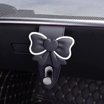 Car hook bow car front passenger car multi-function car seat storage gloves storage (Other Automotive Interior Supplies) - black-bow-tie-hook-single-pack