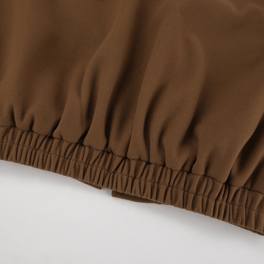 Damenbekleidung 2024 Winter neuer Maillard-Wollmantel in Braun, verdickter mittellanger Wollmantel mit Stehkragen_voghion.com