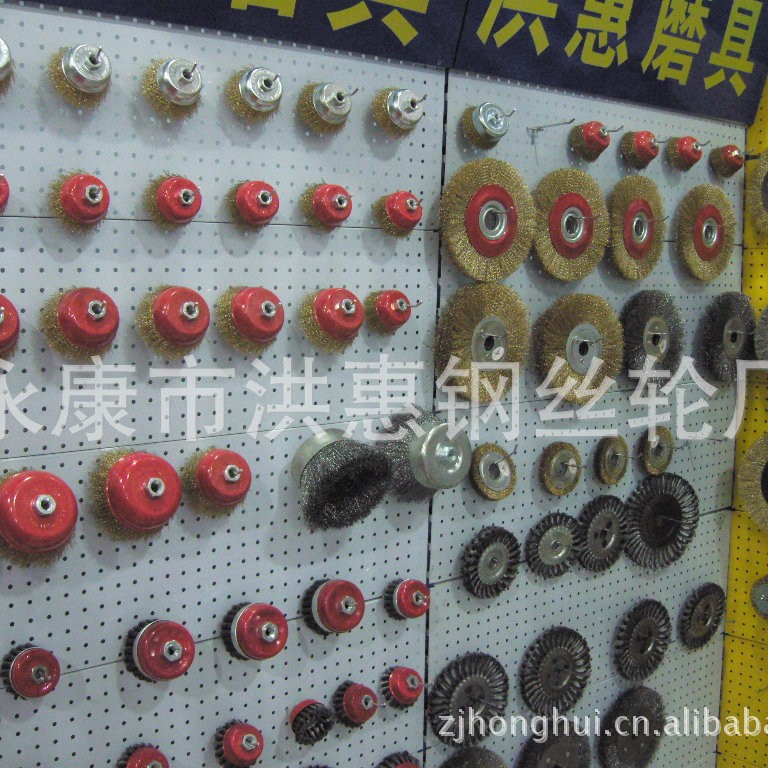 促销平型钢丝轮镀铜散丝黄丝曲丝钢丝刷除锈抛光专用