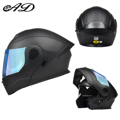 Seasons, Electric Vehicle Safety Helmet, Flip-Up, Motosiklet kaskı (dəbilqə) - dot3c-matte-black-aurora-blue-mirror-hd-mirror-m-size-55-56cm