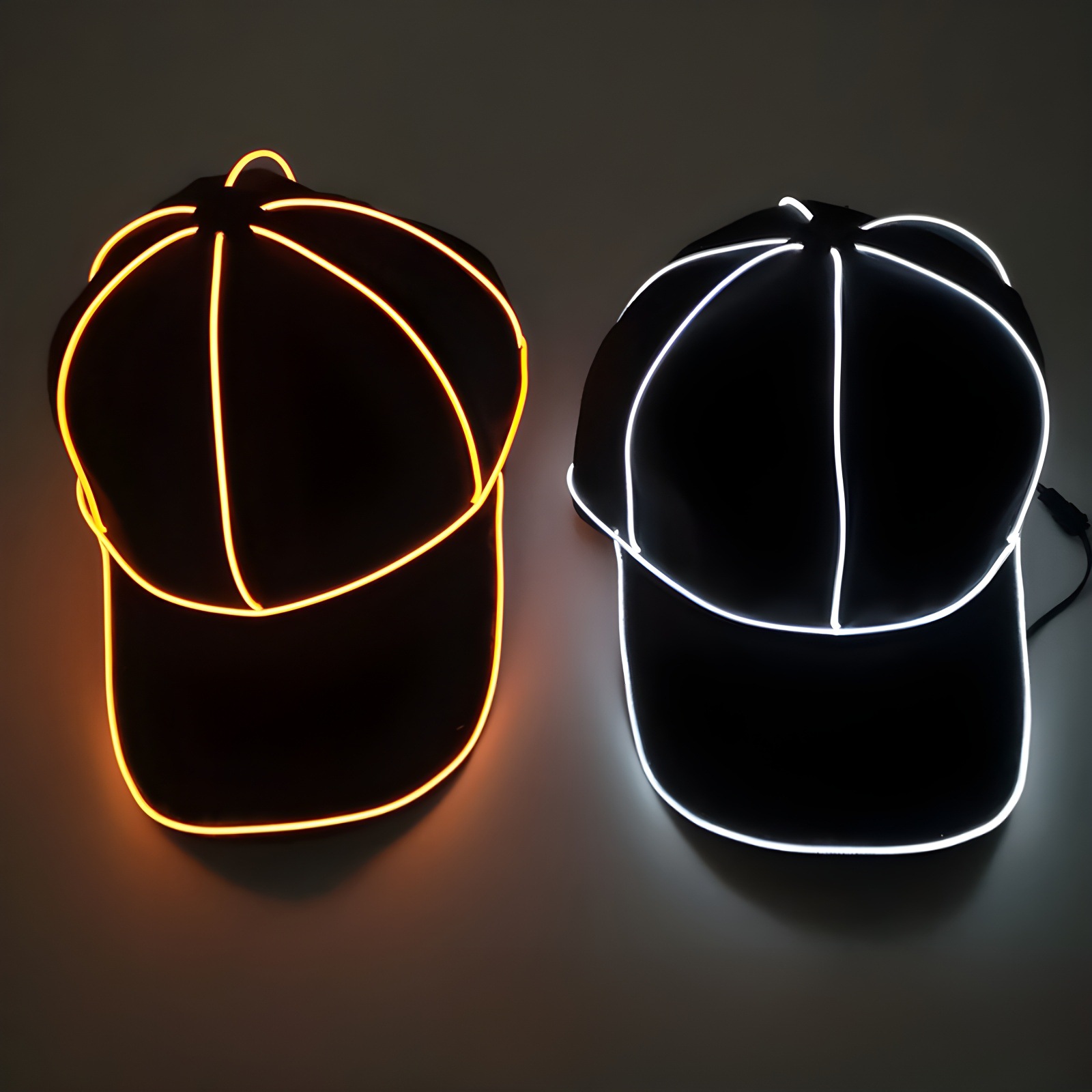 Party EL sombrero de hip-hop luminoso de luz fría bar baile sombrero de béisbol LED luminoso Bungee sombrero de boca de pato