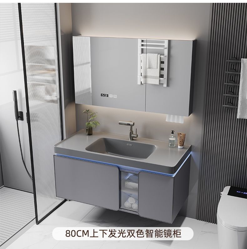 New minimalist bathroom cabinet, ceramic integrated basin bathroom cabinet, combined bathroom washbasin, new ceramic washbasin cabinet undefined