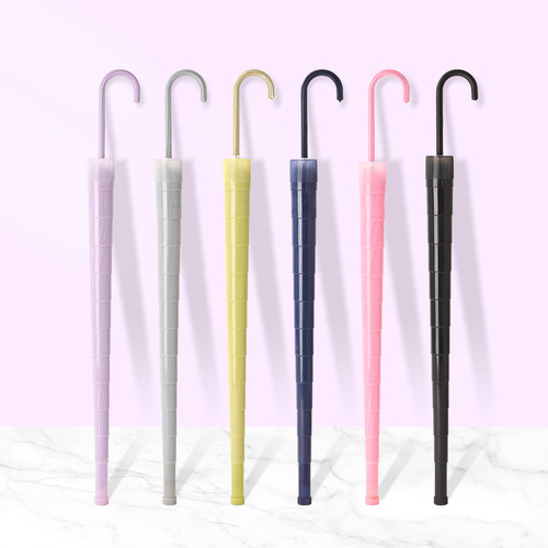 Umbrella automatic 16 rib waterproof cover long handle umbrella simple straight umbrella solid color Japanese small clear straight handle umbrella retro female