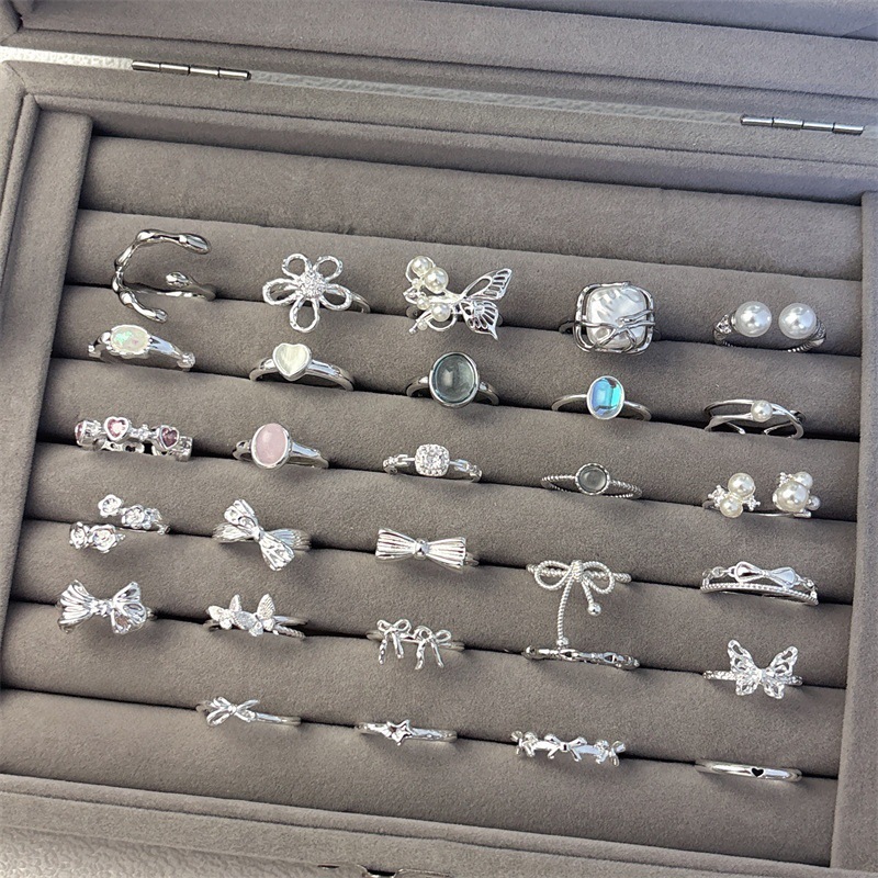 Damen Ring Silber 925 Mit Perle Und Schmetterling Luxus_voghion.com