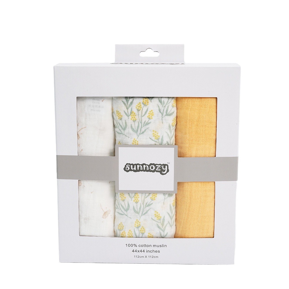 1-3 Bebé 100% algodón Sunnozy cuatro estaciones cubrir toallas de baño bebés aire acondicionado manta carro manta toallas de doble capa