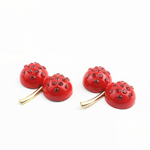 Luggage Hardware Accessories Red Diamond Cherry Decorative Buckle Women's Bag Hat Clothing Shoe Buckle Hardware Accessories