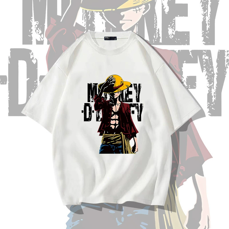 Футболка с принтом Луффи из One Piece хлопок 100% свободный крой