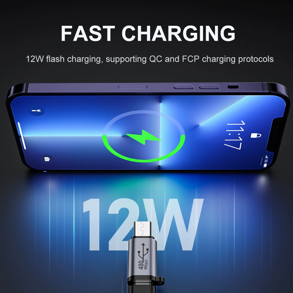 Алюминиевый сплав адаптер 2-в-1 Type-C к MicroUSB MiniUSB для зарядки данных Android телефона