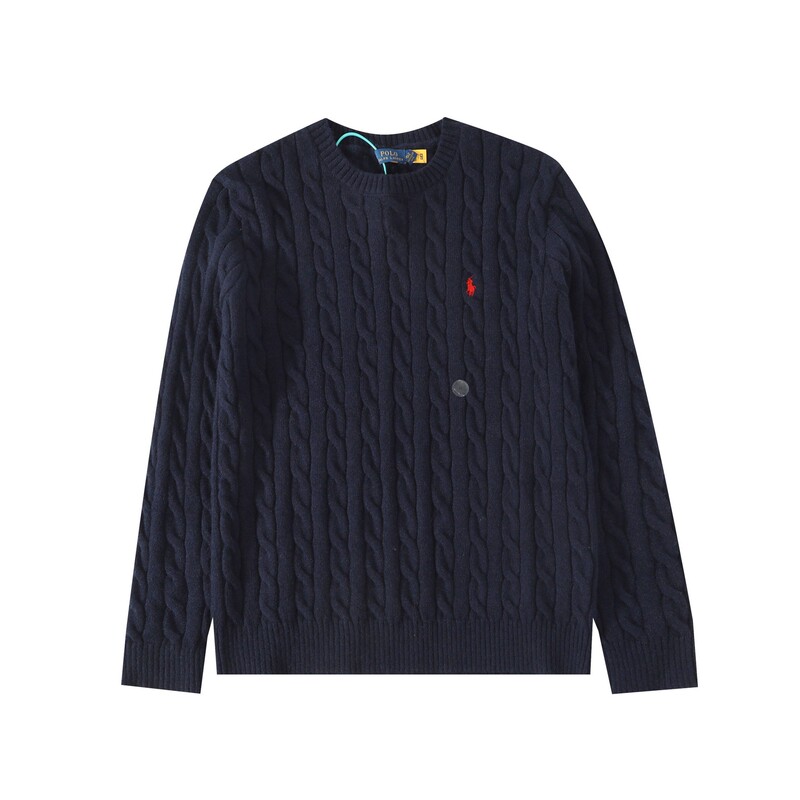 跨境Ralph Lauren  拉夫劳伦 纯色LOGO刺绣圆领套头长袖毛衣|undefined