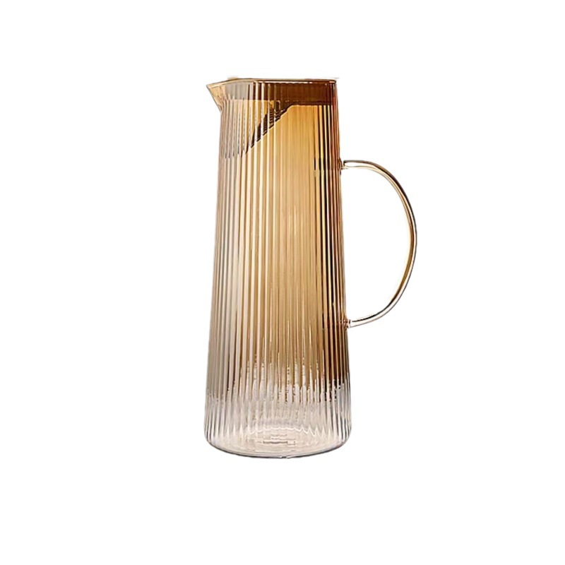 Botella de agua fría vertical japonesa, tetera de vidrio de alto silicio de silicio, tetera de agua fría doméstica de gran capacidad, tetera de jugo de té, conjunto de tazas de agua