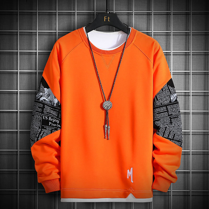 Hombre suéter 2021 nueva moda simple marca de moda blusa suelta chaqueta de manga larga camiseta de color de gran tamaño tendencia