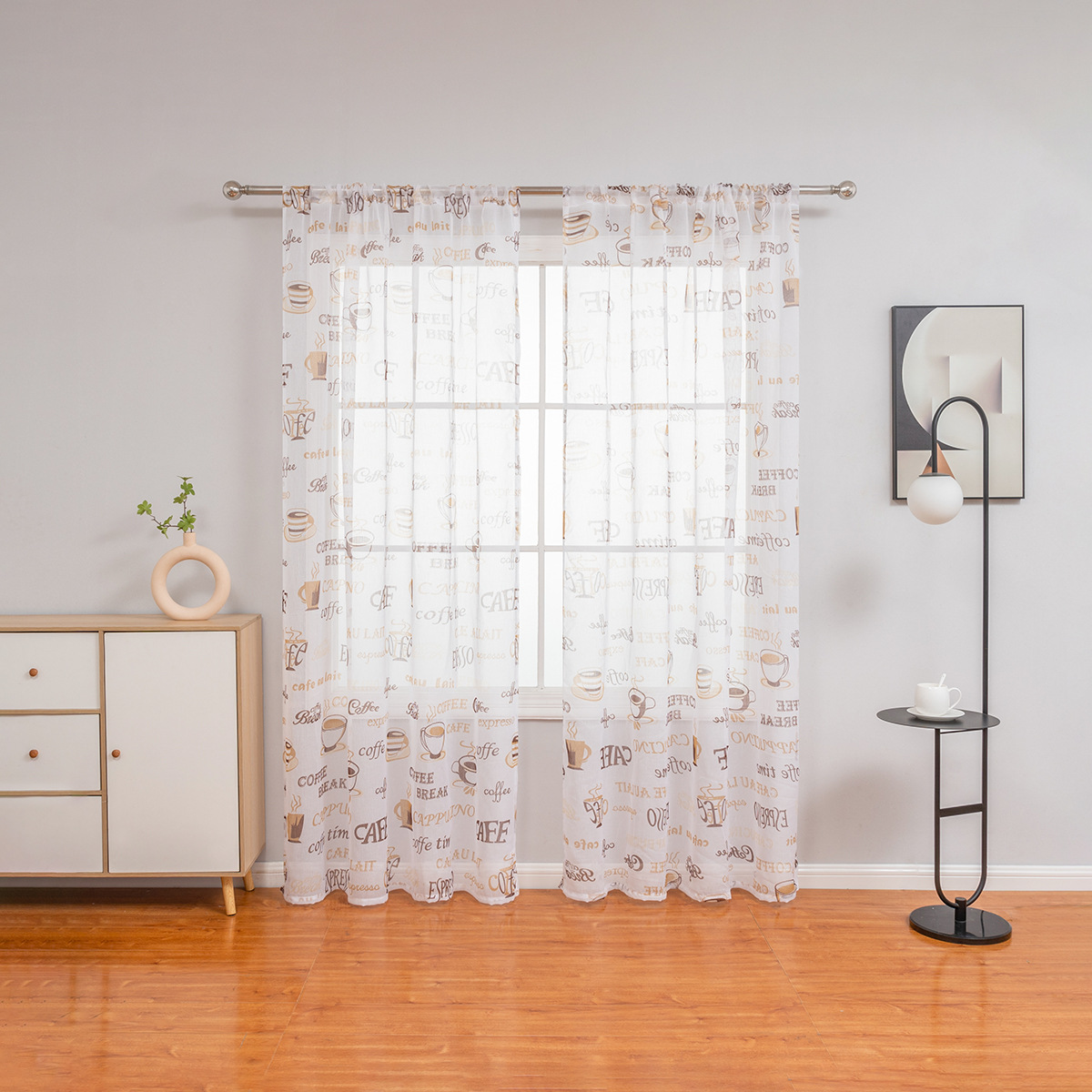2025 nueva cortina de gasa para café de la tarde de Amazon completa Dolly para dormitorio, sala de estar, comedor, tela de cortina de sombrilla producto terminado.
