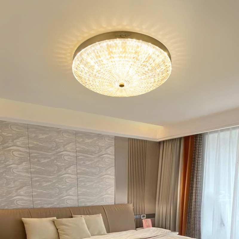 lámpara de dormitorio de cobre simple moderna LED techo red creativa luz lujosa atmósfera nueva lámpara de habitación 118L