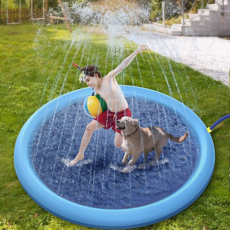 Punto transfronterizo almohadilla de rociado de agua al aire libre para mascotas para niños piscina infantil mascota gato gato perro juguete de agua al aire libre
