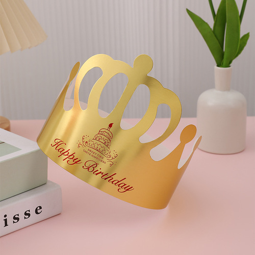 Wholesale Crown Birthday Hat Creative Children Adult Party Cake Hat Cartoon Birthday Baking Decoration Paper Hat