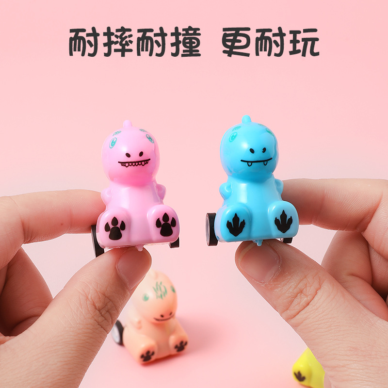 Macaron color dinosaurio tire del coche Mini juguete de la historieta los niños huevo kindergarten regalo juego