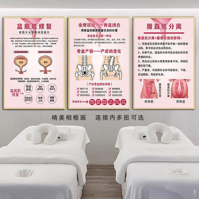 产后修复宣传挂画月子中心装饰画盆底肌图片产康恢复广告骨垒德株