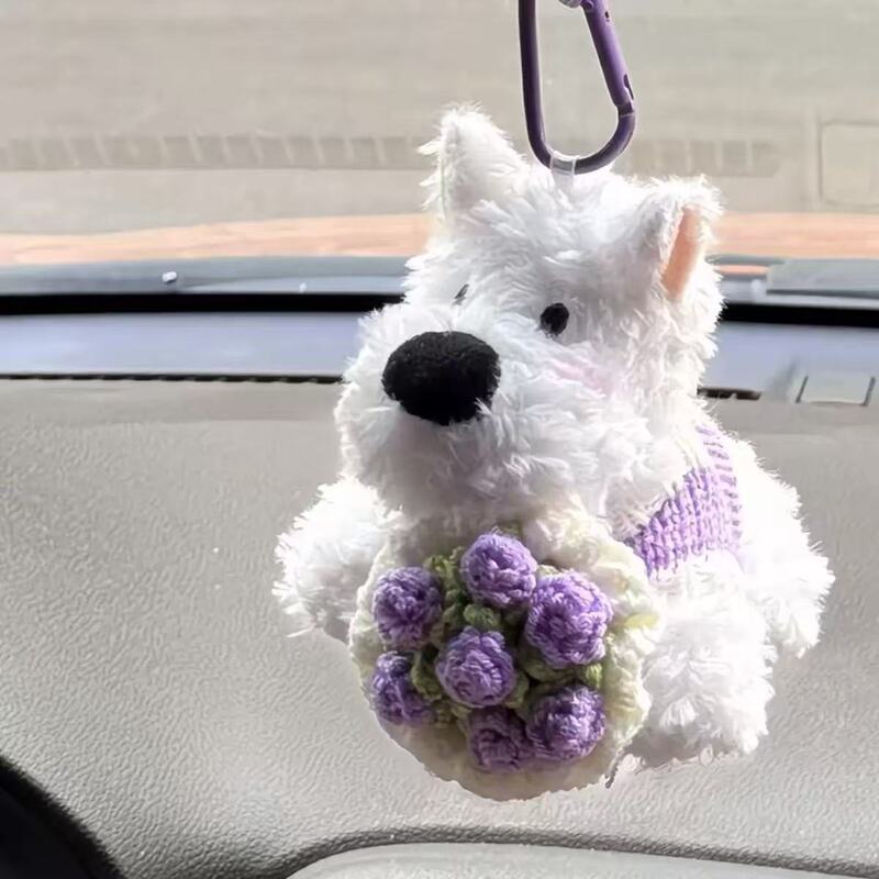 かわいい犬のぬいぐるみバッグペンダント、ウエストハイランド犬の装飾、車内グッズ、ぬいぐるみ、カップルペンダント|undefined