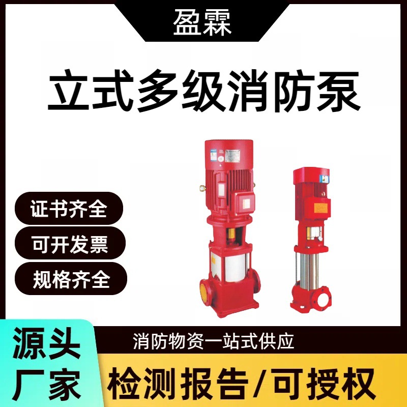 盈霖高楼增压消火栓泵立式多级消防泵多级稳压泵系统装置