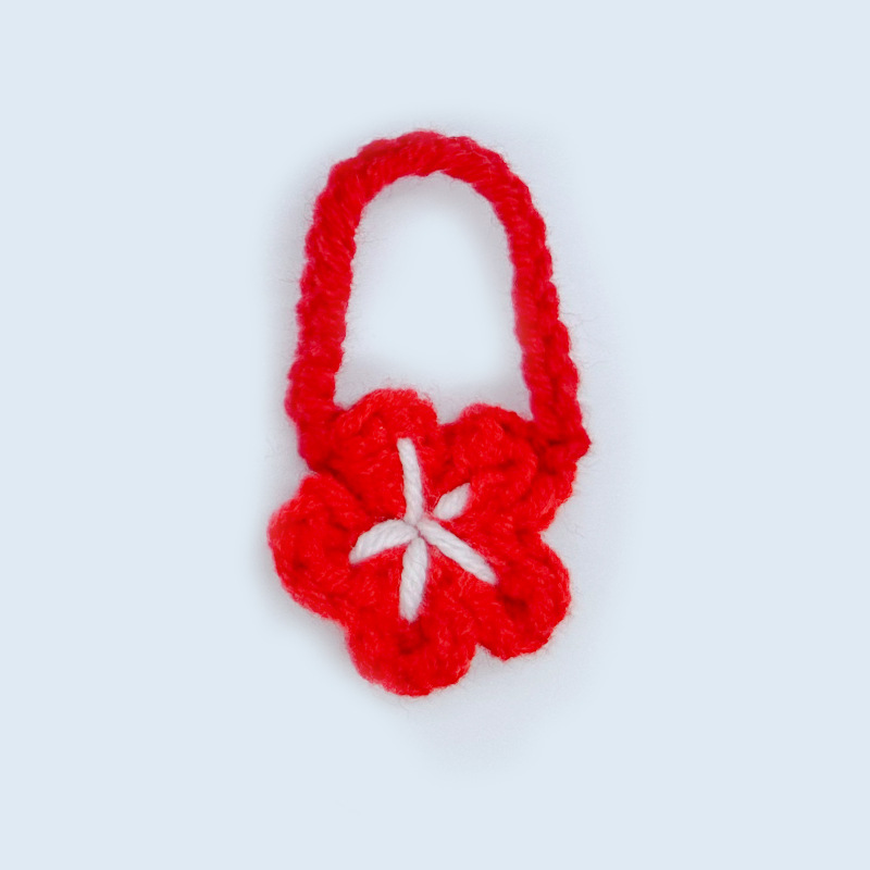 빨간색 오각형 꽃 가방