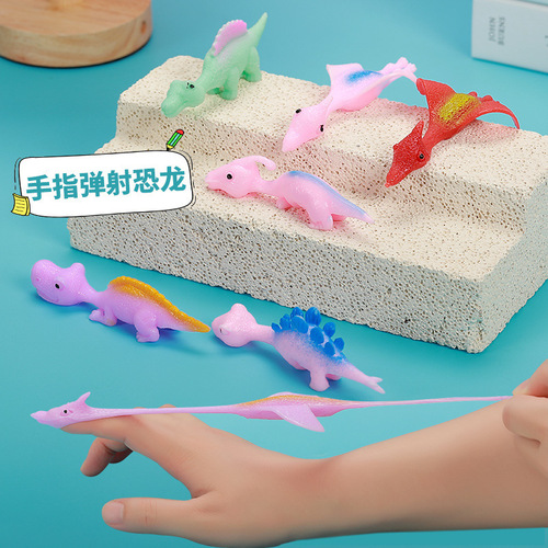 Ejection dinosaur fun toy finger dart launches small dinosaur decompression soft rubber cross-border new and unique supply wholesale