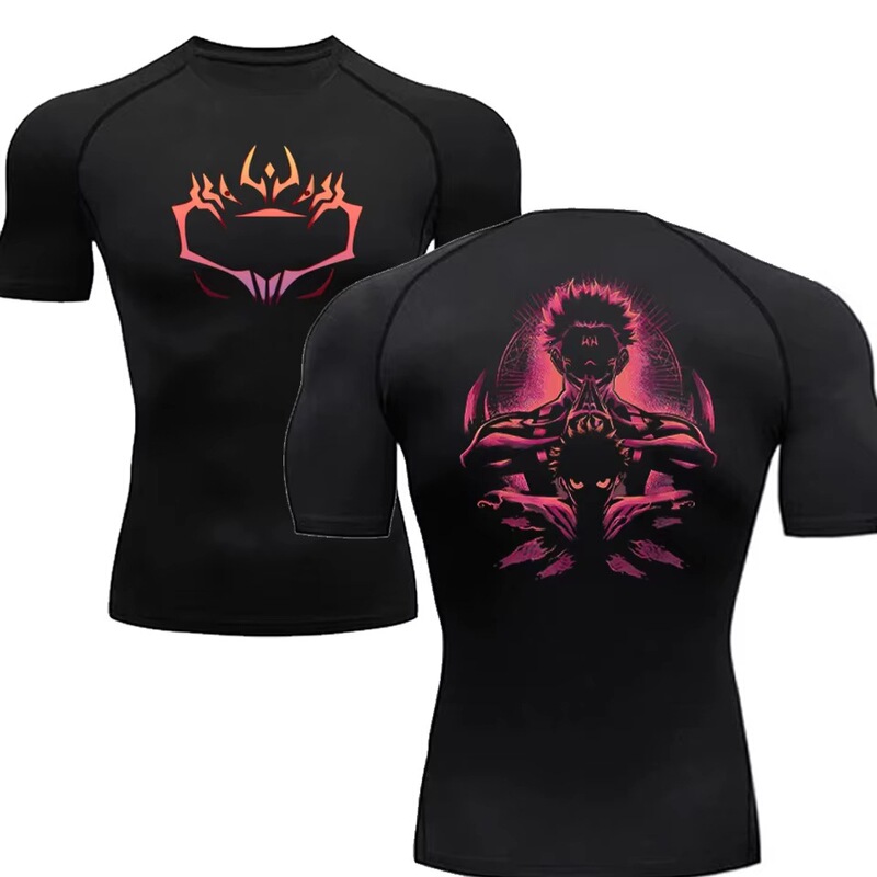 Men's Compression Shirt Workout Anime Jujitsu Kaisen Sports Quick Dry Tight Fitness T-shirt Gym Elastic Top t Men's Compression Shirt Workout Anime Jujitsu Kaisen Sports Quick Dry Tight Fitness T-shirt Gym Elastic Top t