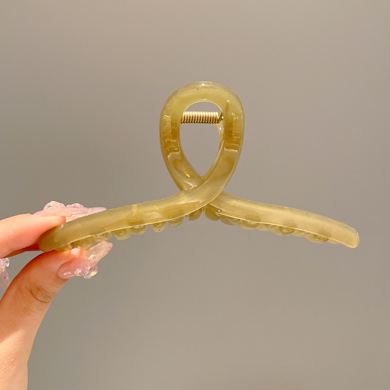 Clip de agarre grande de alta calidad para mujer 2025 primavera nuevo temperamento horquilla de pelo en la parte posterior de la cabeza clip de tiburón horquilla tocado