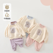婴童卫衣套装2025秋冬新款幼儿A类套头衫萌宝卡通可爱保暖两件套