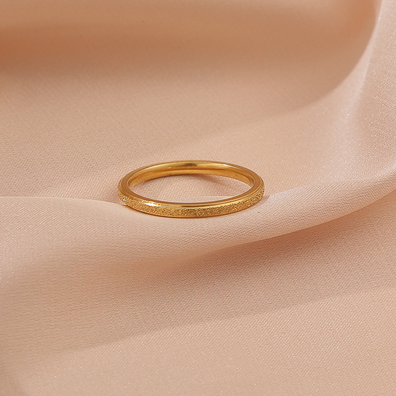 Rings Classification 1 Piece Quantity Casual Simple Style Round Stainless Steel Epoxy Plating Inlay Zircon Rings