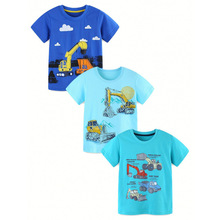 B 80531 Excavator Print Boys' T-shirt �ھ��ӡ����ͯ T ����