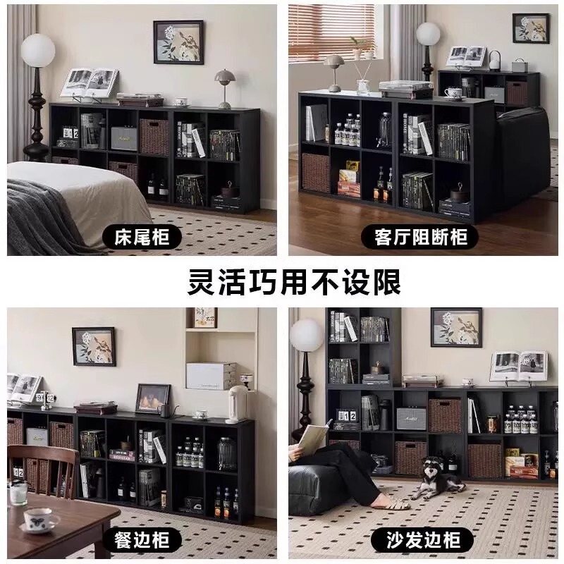 实木书架落地置物柜格子柜客厅一体靠墙书柜家用收纳自由组合柜|undefined